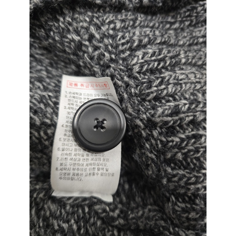 GIORDANO Men's M Cardigan Sweater Grey Melange Wool Blend Stand Collar Knit - Picture 8 of 16